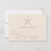 Kust Beige Zeester Strand Bruiloft Diner RSVP Kaartje (Voorkant)
