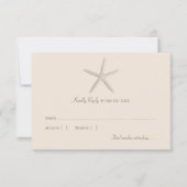Kust Beige Zeester Strand Bruiloft RSVP Kaartje (Voorkant)