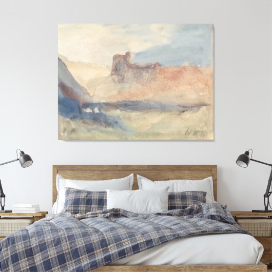 Kust bij Tunis Canvas Afdruk (Insitu (Slaapkamer))