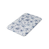 Kust Blauw Aquarel Onderwater Octopus Monogram Badmat (Gekanteld)