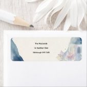 Kust Blauw Aquarel Retouradreslabel Etiket (Insitu)