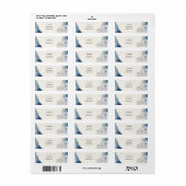 Kust Blauw Aquarel Retouradreslabel Etiket (Full Sheet)