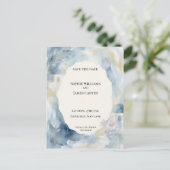 Kust Blauw Aquarel Save The Date Postkaart (Staand voorkant)