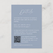 Kust Blauw bruiloft Details QR Code Informatiekaartje (Voorkant)