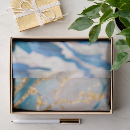 Kust Blauw en Goud Weefselpapier Tissuepapier (Geschenk)
