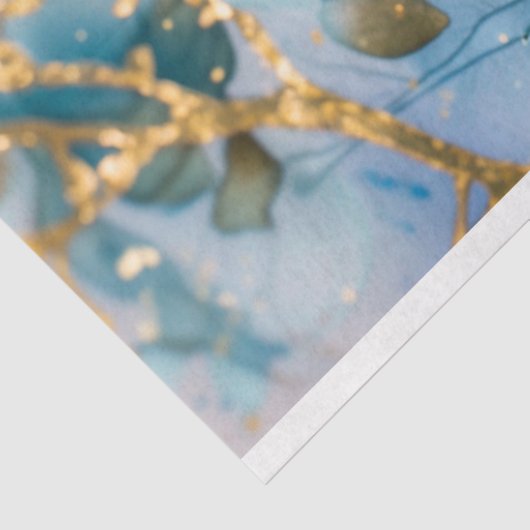 Kust Blauw en Goud Weefselpapier Tissuepapier (Detail)