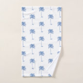 Kust Blauw en Wit Palm Palmetto Bomen Bad Handdoek (Handdoek)