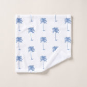 Kust Blauw en Wit Palm Palmetto Bomen Bad Handdoek (Wasdoekje)