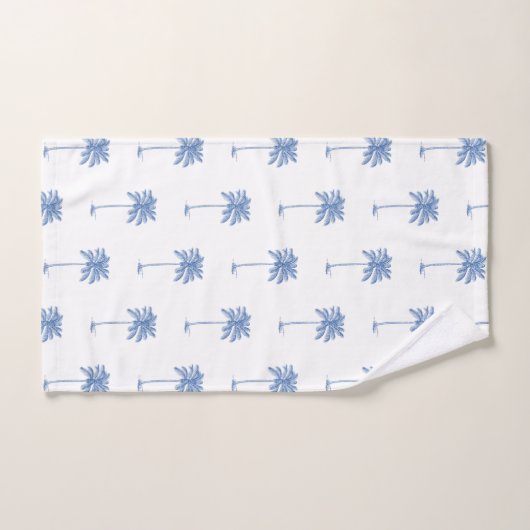 Kust Blauw en Wit Palm Palmetto Bomen Bad Handdoek (Handdoek)