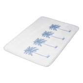 Kust Blauw en Wit Palm Palmetto Bomen Badmat (Gekanteld)