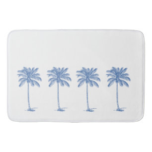 Kust Blauw en Wit Palm Palmetto Bomen Badmat