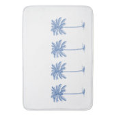 Kust Blauw en Wit Palm Palmetto Bomen Badmat (Voorkant Verticaal)