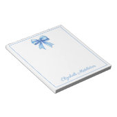 Kust Blauw en Wit Waterverf Bow Gepersonaliseerd Notitieblok (Schuin)