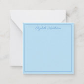 Kust Blauw en Wit Waterverf Bow Gepersonaliseerd Notitiekaartje (Achterkant)
