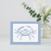 Kust Blauw en Witte Krab Briefkaart (Staand voorkant)