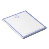 Kust Blauw en Witte Zeester Krans Monogram Notitieblok (Schuin)