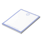 Kust Blauw en Witte Zeester Krans Monogram Notitieblok (Linkerzijde)