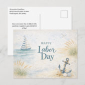 Kust Blauw Fijne Dag van de Arbeid Feestdagenkaart (Voorkant / Achterkant)