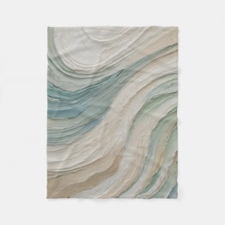Kust Blauw Groen Beige Abstracte Golven Fleece Deken