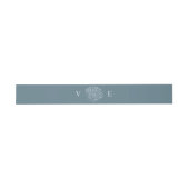 Kust Blauw met de Hand Getekende Monogram Trouwsch Uitnodigingen Wikkel (Vlak)