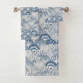 Kust Blauw Schelp Patroon Strand Bad Handdoek (Insitu)