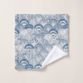 Kust Blauw Schelp Patroon Strand Bad Handdoek (Wasdoekje)