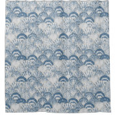 Kust Blauw Schelp Patroon Strand Douchegordijn (Voorkant)