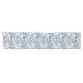 Kust Blauw Schelp Patroon Strand Korte Tafelloper (Horizontaal)