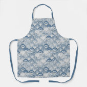 Kust Blauw Schelp Patroon Strand Schort (Voorkant)