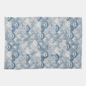 Kust Blauw Schelp Patroon Strand Theedoek (Horizontaal)
