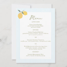Kust Blauwe Citroen Amalfi Trouw Menu Kaart