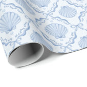 Kust Blauwe coquette zeeschelp Cadeaupapier (Rol Hoek)