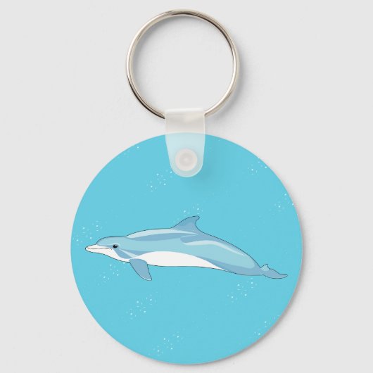 Kust Blauwe Dolfijn Oceaan Illustratie Sleutelhanger (Voorkant)