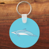 Kust Blauwe Dolfijn Oceaan Illustratie Sleutelhanger (Voorkant)
