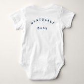 Kust Blauwe Hortensia Chinoiserie Nantucket Baby Romper (Achterkant)