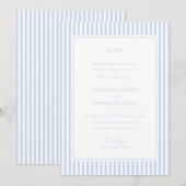 Kust Blauwe Klassieke Strepen Minimalistische Trou Kaart (Voorkant / Achterkant)