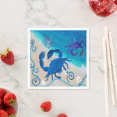 Kust blauwe krab papieren servetten van mijn kunst (Insitu)