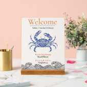 Kust Blauwe Krab Wi-Fi Wachtwoord Bord Plaque (Huwelijk)