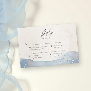 Kust Blauwe Oceaan Strand Golf Elegant Trouwen RSVP Kaartje