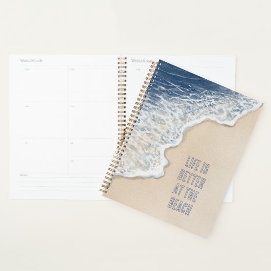Kust Blauwe Oceaan Strand Zand Planner (Display)