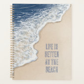 Kust Blauwe Oceaan Strand Zand Planner (Voorkant)