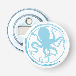 Kust Blauwe Octopus 2 Button Flesopener