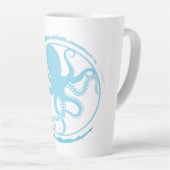 Kust Blauwe Octopus 2 Latte Mok (Rechterhoek)