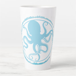 Kust Blauwe Octopus 2 Latte Mok