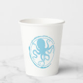 Kust Blauwe Octopus 2 Papieren Bekers (Achterkant)