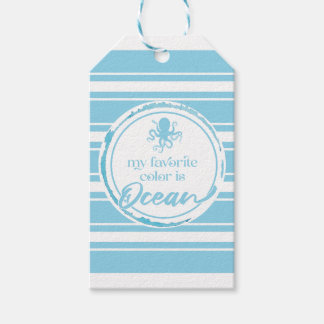 Kust Blauwe Octopus Cadeaulabel