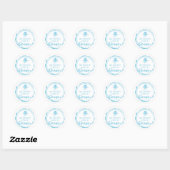 Kust Blauwe Octopus Ronde Sticker (Vel)