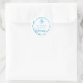 Kust Blauwe Octopus Ronde Sticker (Tas)