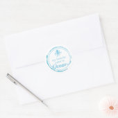 Kust Blauwe Octopus Ronde Sticker (Envelop)