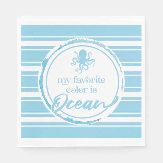 Kust Blauwe Octopus Servet (Voorkant)